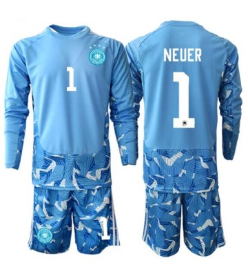 Tyskland Manuel Neuer #1 Målvakt Bortaställ Barn VM 2026 Långärmad (+ Korta byxor)